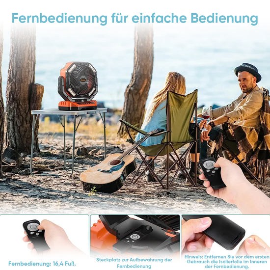 SAKER® Wiederaufladbarer Campingventilator