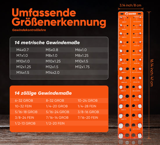 SAKER® Gewindeprüfer für Schrauben und Muttern