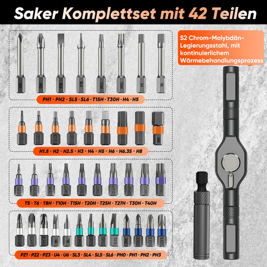 Saker 42-teiliges magnetisches Schraubendreher-Set
