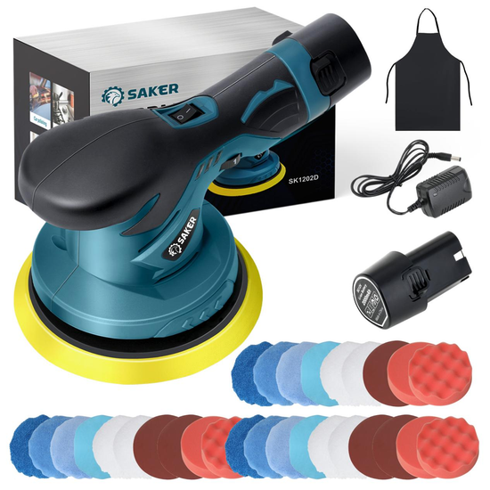 Saker 12V Akku Auto Exzenterschleifer Poliermaschine Set