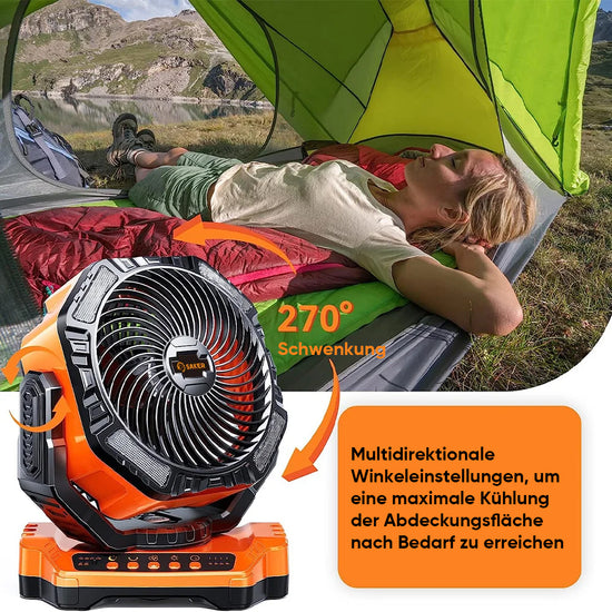SAKER® Wiederaufladbarer Campingventilator