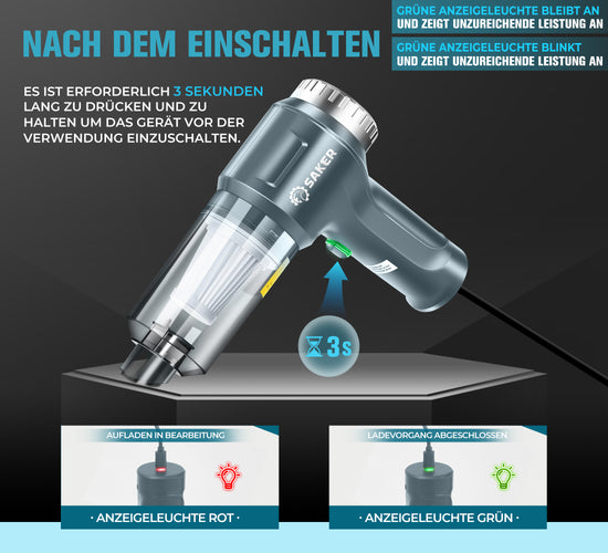 Saker 3-in-1 Staubsauger mit Desinfektionsfunktion