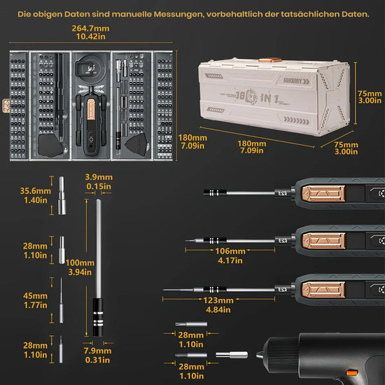 Saker 180-in-1 Präzisions-Elektroschraubendreher-Set