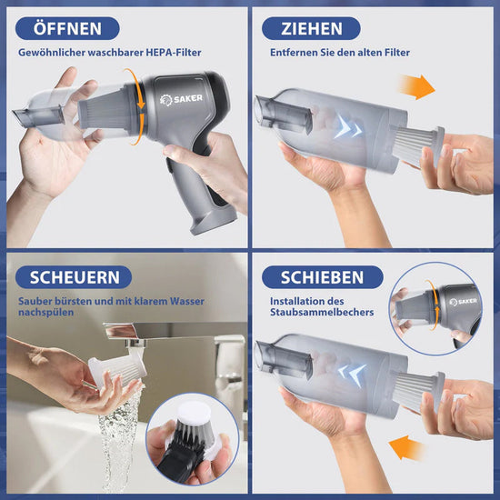 Saker 12v Handstaubsauger ist einfach zu bedienen
