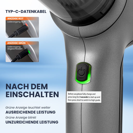 Saker Akku Handstaubsauger Auto mit USB-Ladekabel