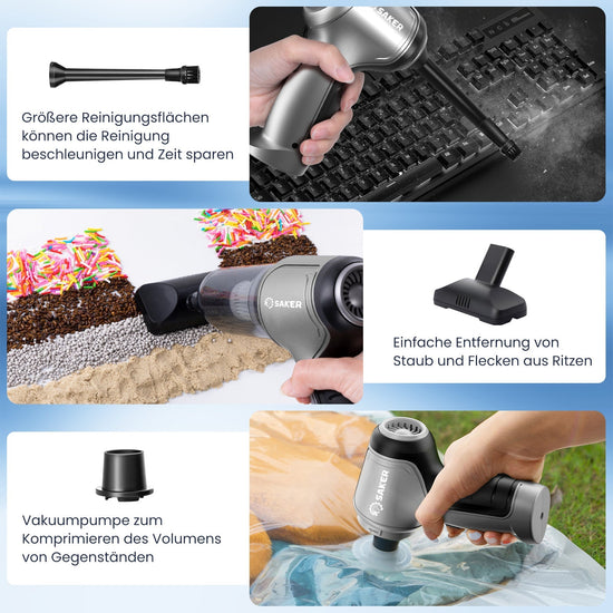 Mehrere Funktionen von Saker Akku Auto Staubsauger