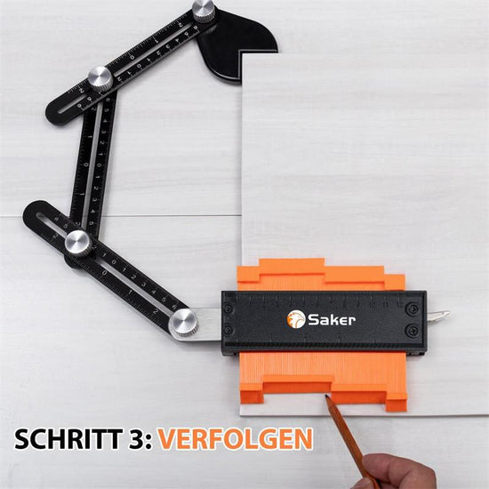 Saker Konturenlehre mit Multi-Winkel Messlineal