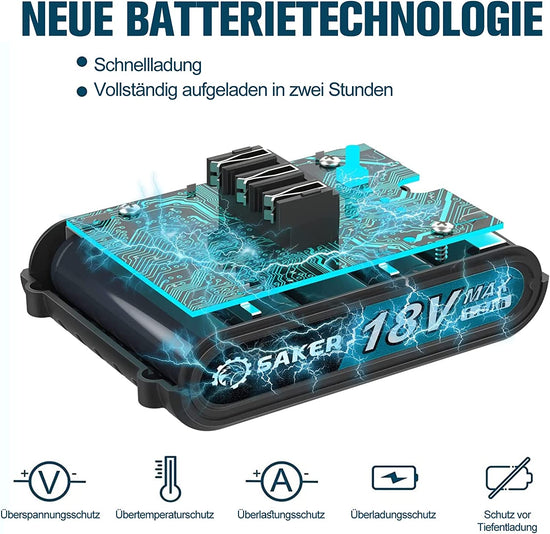 Saker 18V Akku für 4 Zoll Einhand Kettensäge Akku