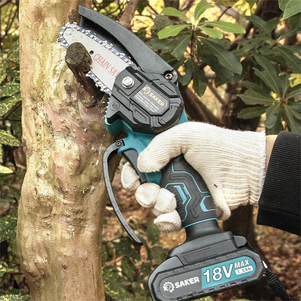 Saker Mini Kettensäge 18V- Beste Kettensäge für Brennholz