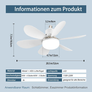 Saker Deckenventilator mit Licht