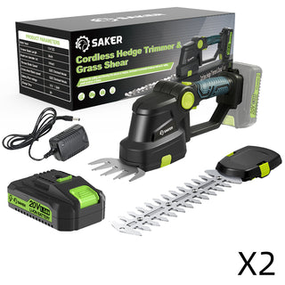 Saker 2-in-1-Gras- und Heckenschere mit Akku