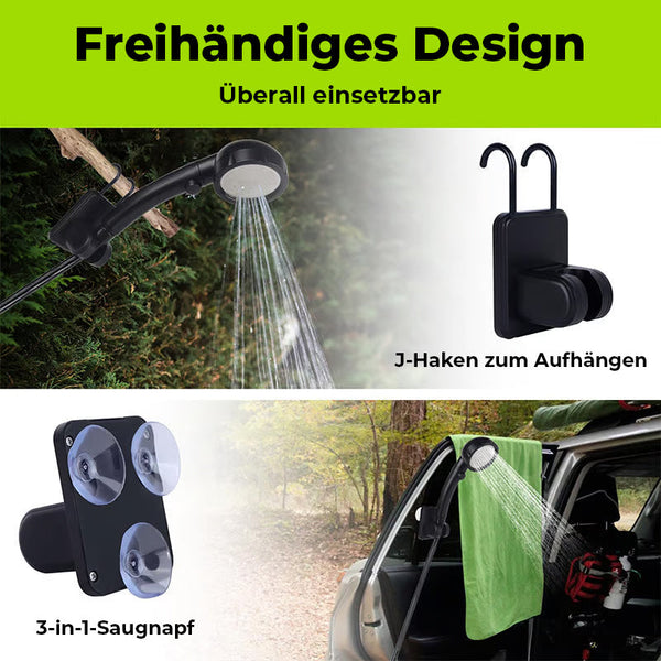 Tragbare, wiederaufladbare Camping-Duschpumpe