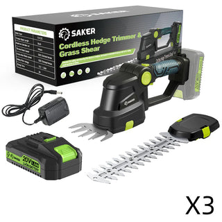 Saker 2-in-1-Gras- und Heckenschere mit Akku