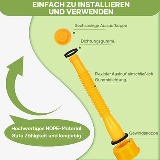 Saker Benzinkanister-Auslauf-Ersatz Mit Flexibler Anti-Verschütt-Düse