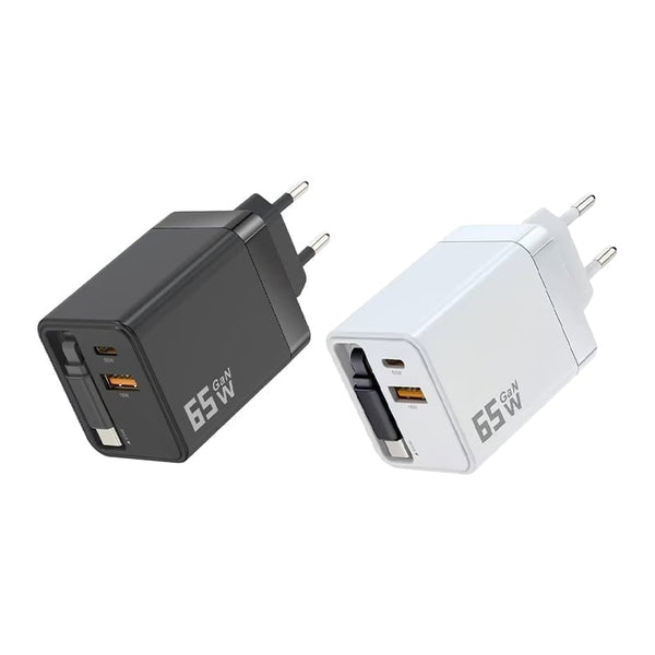 Sakerplus® 65 W GaN 3-in-1 einziehbares Schnellladegerät