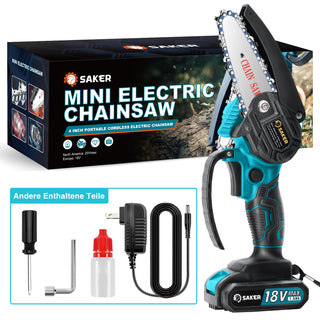 Saker 4/6 Zoll Mini Kettensäge Akku Einhandsäge