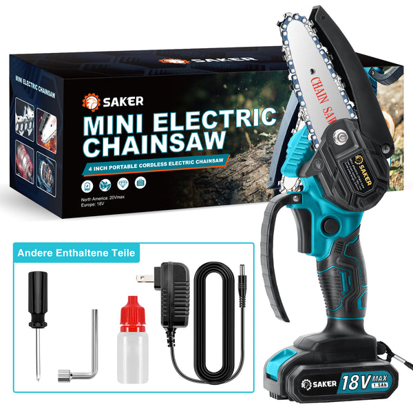 Saker 4/6 Zoll Mini Kettensäge Akku Einhandsäge