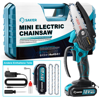 Saker 4/6 Zoll Mini Kettensäge Akku Einhandsäge