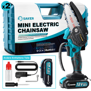Saker 4/6 Zoll Mini Kettensäge Akku Einhandsäge