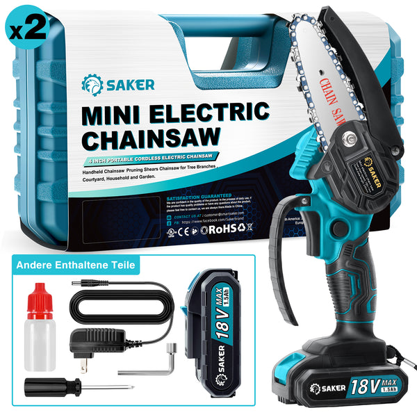 Saker 4/6 Zoll Mini Kettensäge Akku Einhandsäge