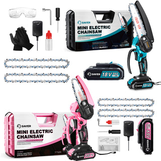 Saker 4/6 Zoll Mini Kettensäge Akku Einhandsäge