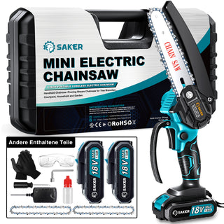 Saker 6 Zoll 18V Mini Kettensäge Akku Einhand Elektrokettensäge