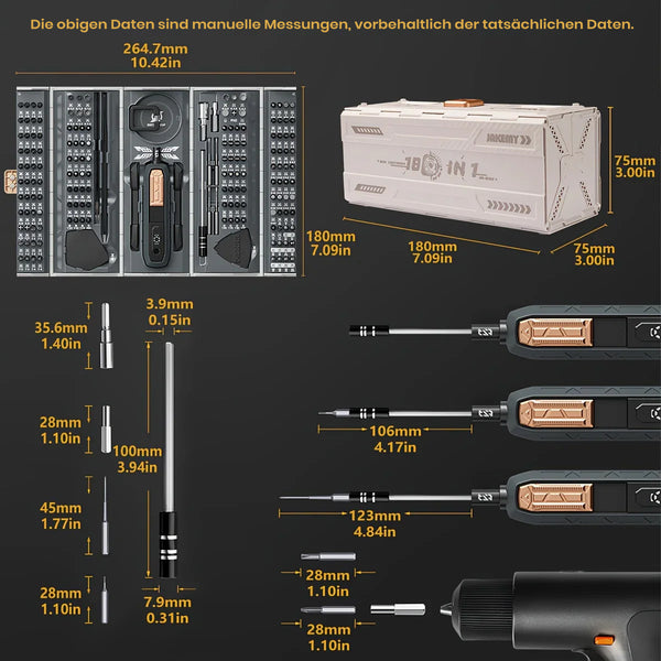 Saker 180-in-1 Präzisions-Elektroschraubendreher-Set