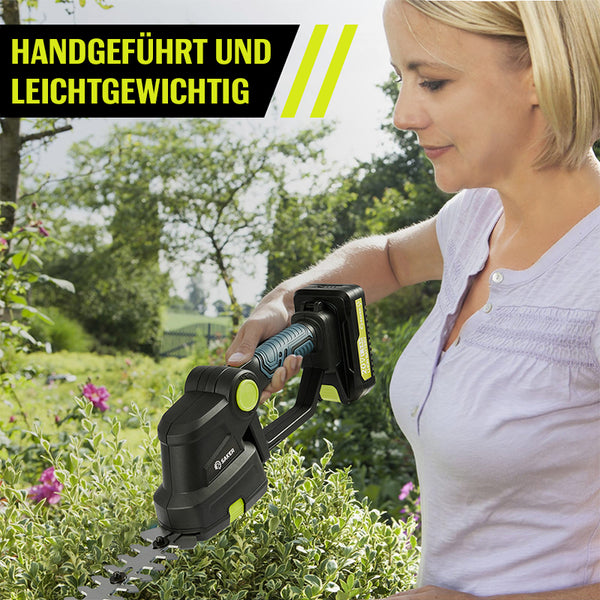 Saker 2-in-1-Gras- und Heckenschere mit Akku