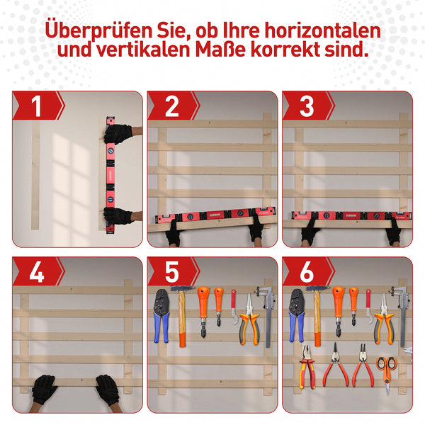 Saker 70cm Magnetische Flexible Wasserwaage mit 4 Libellen 5 Gelenke
