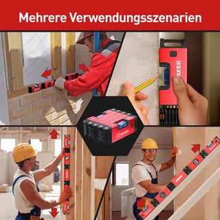 Saker 70cm Magnetische Flexible Wasserwaage mit 4 Libellen 5 Gelenke