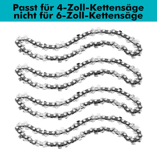 4* Ersatzketten für 4 Zoll Einhand Kettensäge Mit Akku, nicht für 6 Zoll