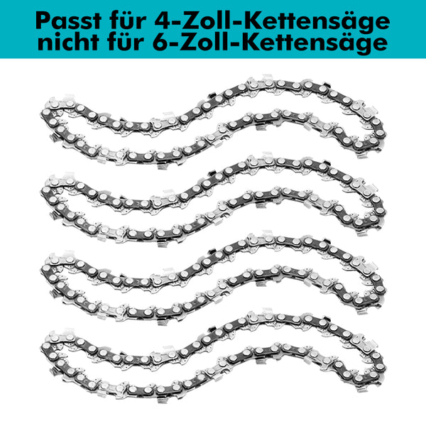 4* Ersatzketten für 4 Zoll Einhand Kettensäge Mit Akku, nicht für 6 Zoll