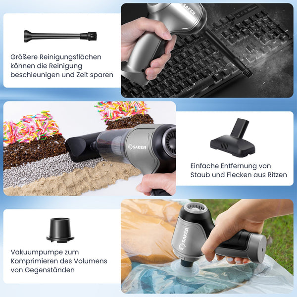 Mehrere Funktionen von Saker Akku Auto Staubsauger
