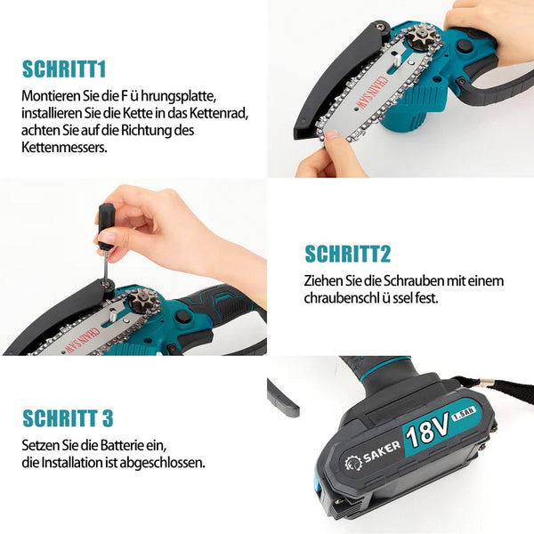 Einfache Installation Saker 4 Zoll Handkettensäge Mit Akku