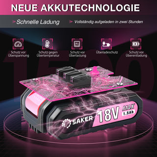 Saker 18V Akku für 4 Zoll Rosa Akku Handkettensäge