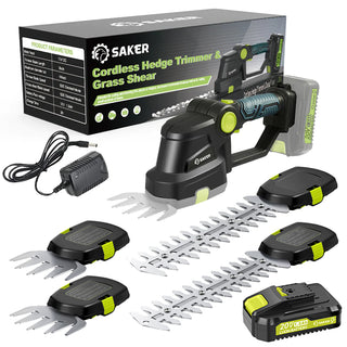 Saker 2-in-1-Gras- und Heckenschere mit Akku