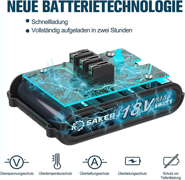 Saker 18V Akku für 4 Zoll Mini Kettensäge Akku 